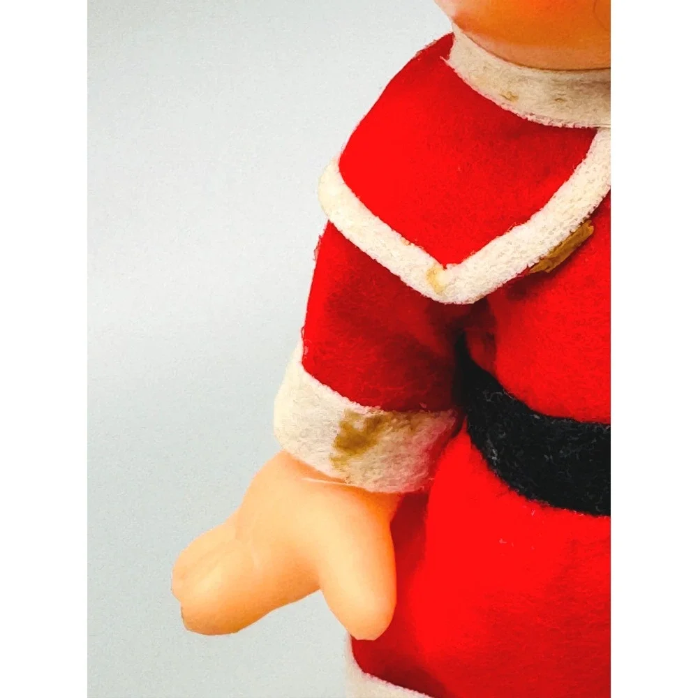 Vintage Santa Baby Christmas Elf Doll Holiday Plastic Figure MCM Japan